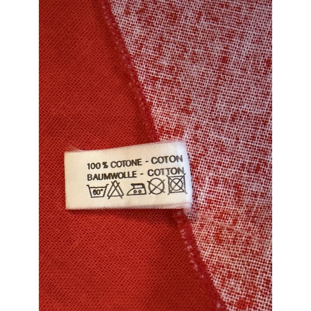 Vintage Austrian Folk Art Round Tablecloth 62” Red Floral DELLA TORRE 3757/20 - Picture 8 of 16